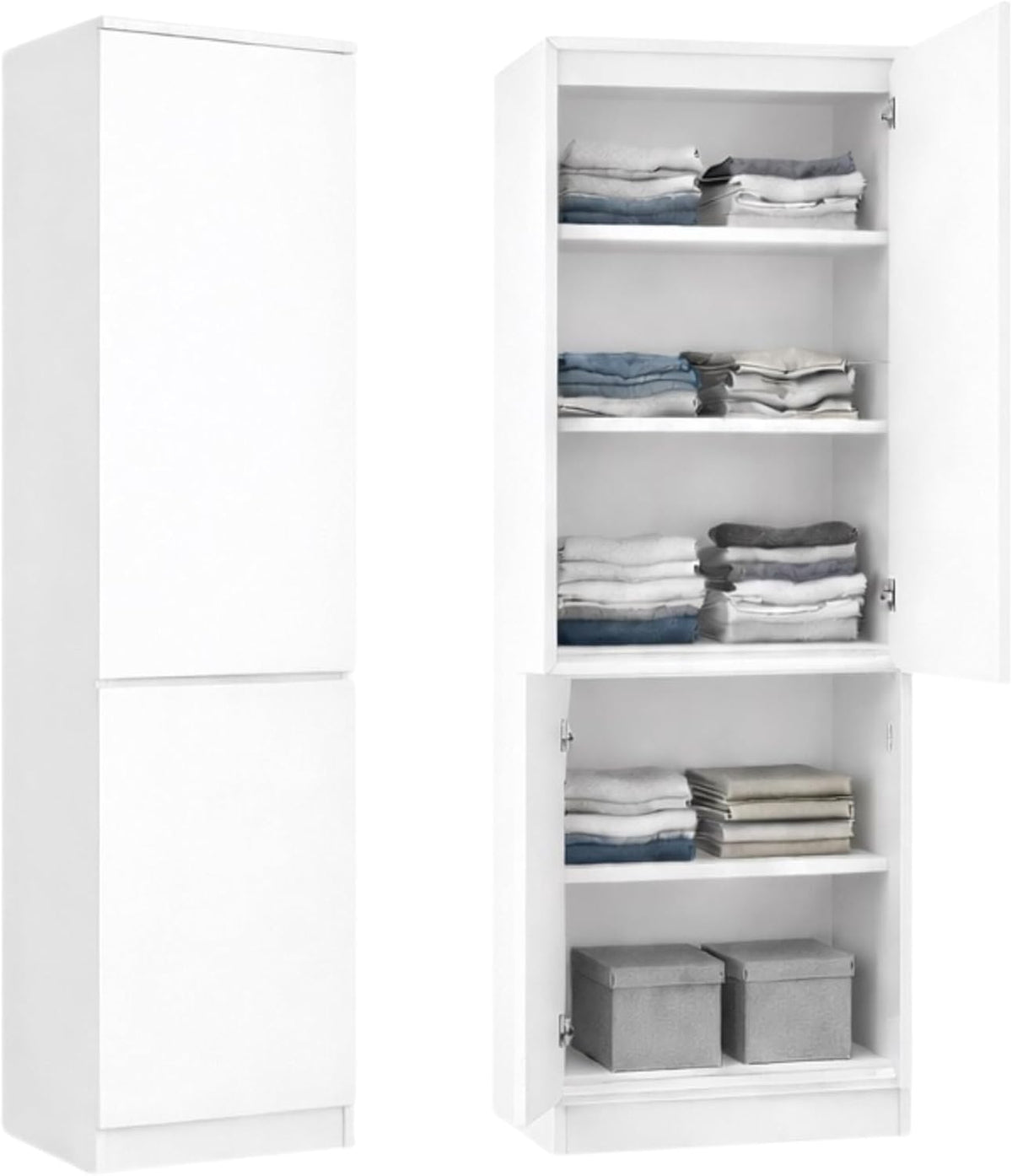 50 cm, Armoire 2 Portes avec 5, Home Collective, 5 étagères