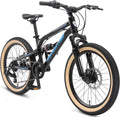 BIKESTAR VTT, 20 pouces, 30 cm, 12 pouces, 125 cm, 76 cm, 55 mm, 7 vitesses, 123cm, 151cm, 50kg