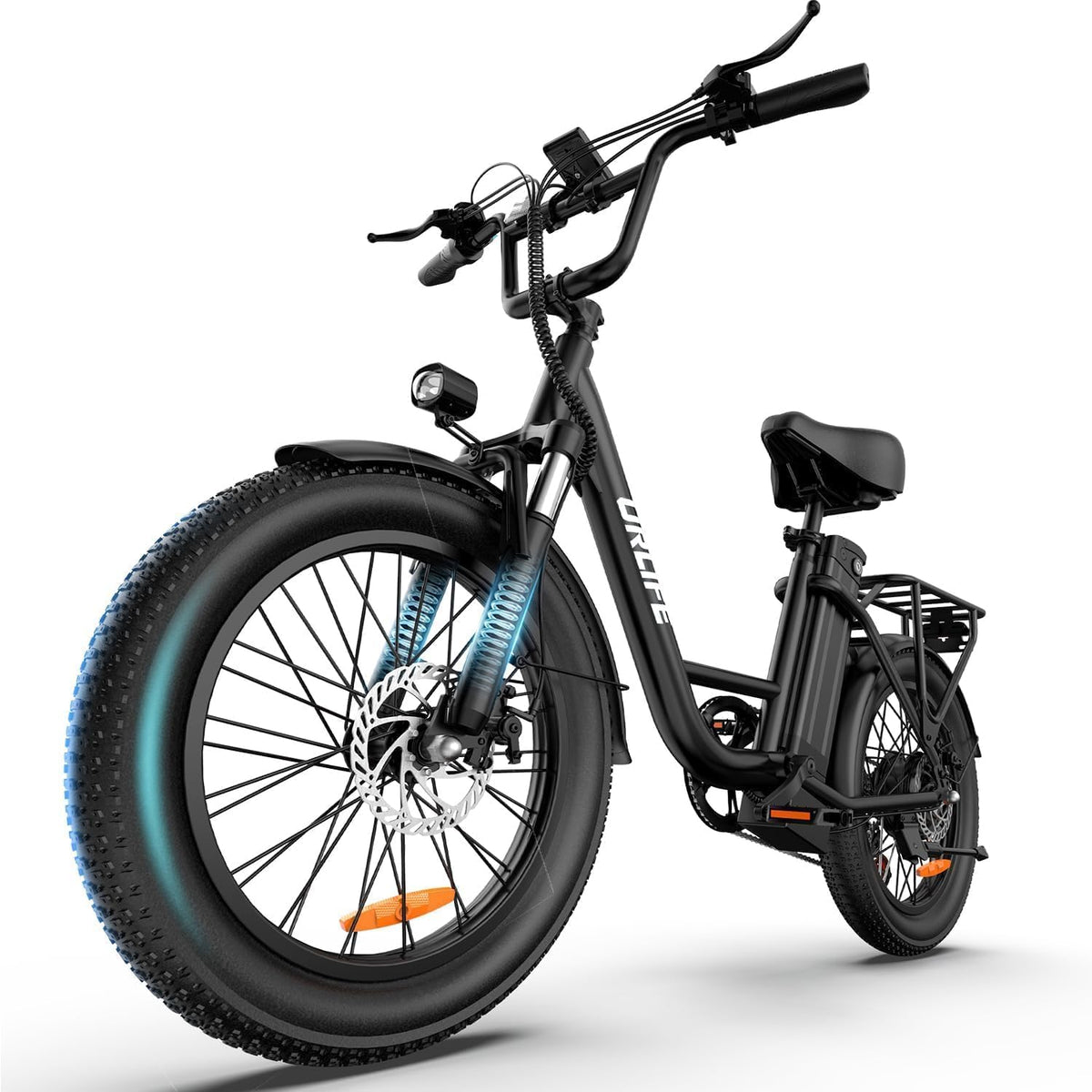 URLIFE VTT, Vélo électrique pour adultes, vélo électrique à gros pneus de 50, 8 cm avec 7 vitesses, batterie amovible 48 V 13 Ah/48 V 15, 6 Ah