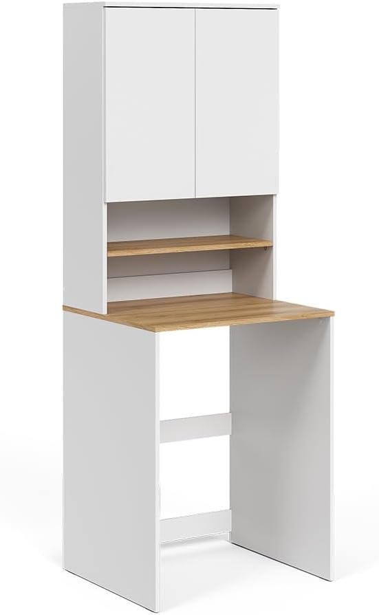 Meuble sur pied, 68 × 88, 2 × 60 cm, Vicco, 68 × 100, 4 × 29 cm, 16 mm, 68 × 88.2cm, Blanc/Artisan, Armoire Machine à Laver Viktor