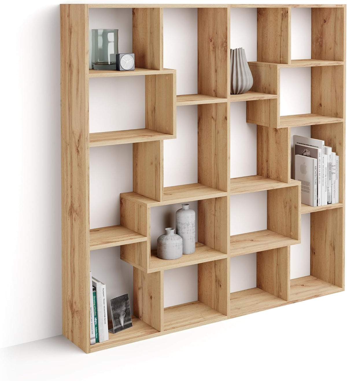 Bibliothèque, Bois Rustique, Bureau, 160, 8 × 158, 2 cm, MOBILI FIVER, 7, 7 × 3, 2 × 1, 5 cm, 30 cm, Made in Italy