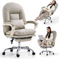Chaise, Cuir PU, 3 pouces, Mi-Dossier pour la Maison, EMIAH, Beige