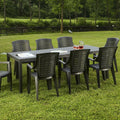 Table à manger, 70 cm, Table d'extérieur Susa, Dmora, 100% Made in Italy, Etagère à manger rectangulaire extensible, Table de jardin extensible