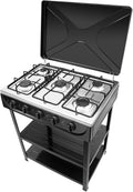 Plaque de cuisson HauTour, avec brûleurs Wok, 2500 W, acier inoxydable, 2, 5 KW, 5 ampoules, encastrable, gaz naturel, GPL, butane