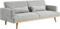 Canapé Vente-unique, 72 × 25 cm, 42 cm, 57 cm, 89 cm, 216 cm, 85 cm, 220 cm, 115 cm, Gris Clair
