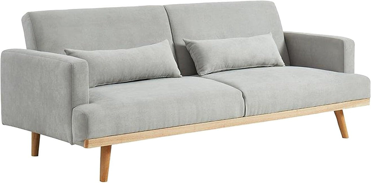 Canapé Vente-unique, 72 × 25 cm, 42 cm, 57 cm, 89 cm, 216 cm, 85 cm, 220 cm, 115 cm, Gris Clair