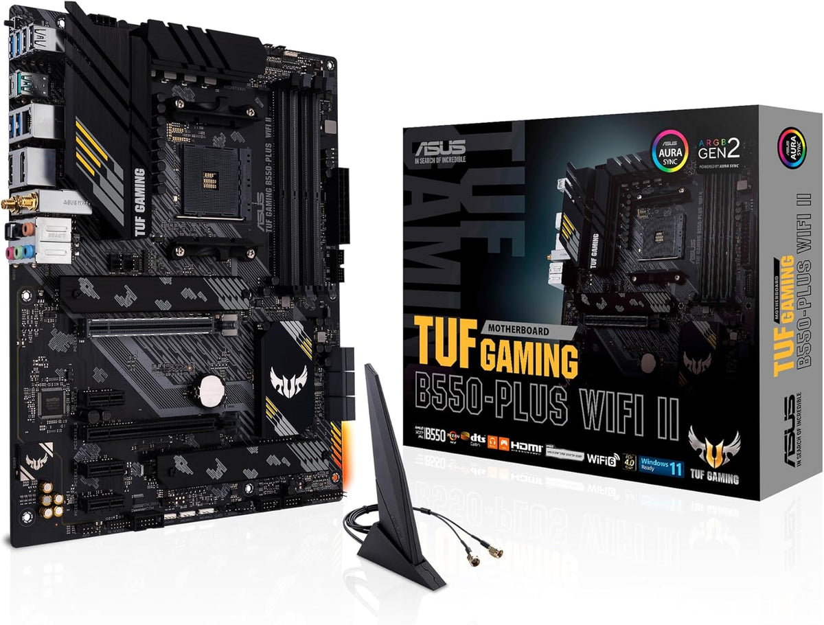 ASUS Carte mères, TUF GAMING B550-PLUS WI-FI II, Intel WiFi 6, USB 3.2 Gen 2, B550-PLUS B550, 2 x M.2, 10 DrMOS, 2.5 Gb Ethernet
