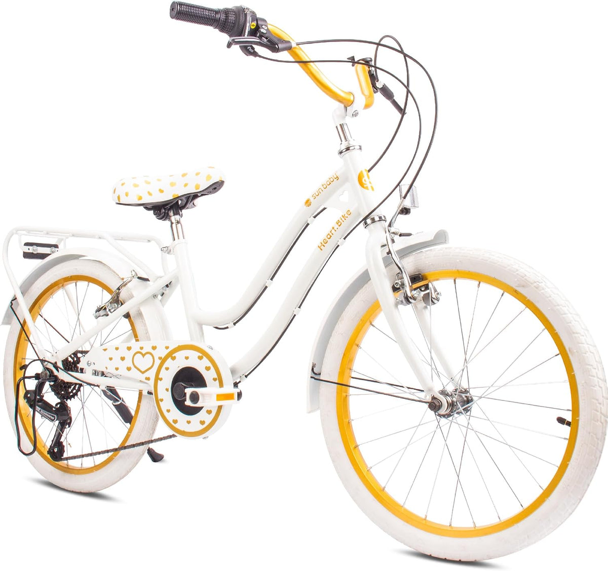 sun baby VTC, 24 Pouces, réglable, 20 POUCES, 6 VITESSES, Heart Bike Vélo Enfant Fille 20/24 Pouces 6-12 Ans
