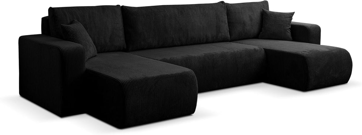 Canapé, 125 × 268 cm, VENASI MÖBEL, Noir, pose libre