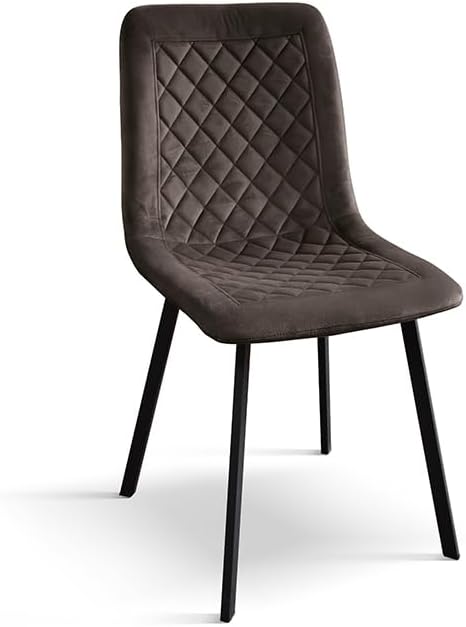Chaise, 44 cm, Pieds métal, PAZZO DESIGN, 54 cm, 88 cm, 49, 5 cm, 43, 5 cm, 47, 5 cm, id_1968, Marron