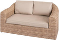 Canapé, 73 cm, réglable, Résine Tressée, HESPERIDE, 2 Places, Anti-Rouille, Coussins Déhoussables, Tissu Déperlant, Pieds Ajustables