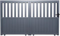 Vente-unique Quincaillerie de portail, Portail coulissant aluminium semi ajouré L343 x H149 cm anthracite TARNOS II, L343 H149