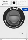 Lave-linge First One FLL81400WH A-20, 8 Kg, 1400 tr/min, 16 programmes, 1400 tr/mn, Classe A-20%, Eco, Intensif, Rapide, Très Faible conso