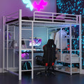 Cadre de lit, Multifonctionnel Lit Loft avec Bureau, 140 × 200 cm, luckdect, 204 × 145 × 180 cm, Suspension Simple et étagères Derangement