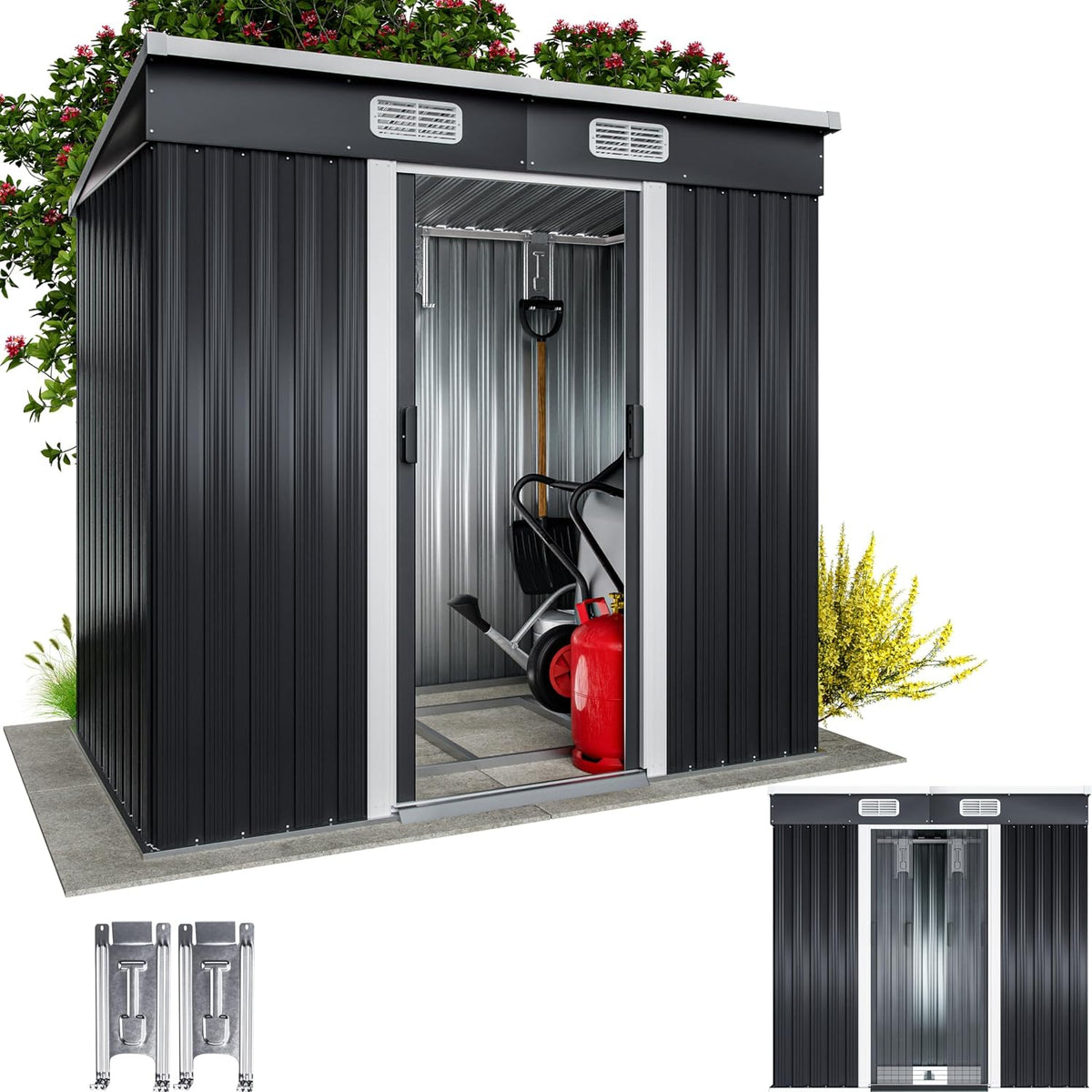 Gardebruk Abri de jardin, 200 × 125 × 185 cm, 77 cm, 200 × 125 × 185cm