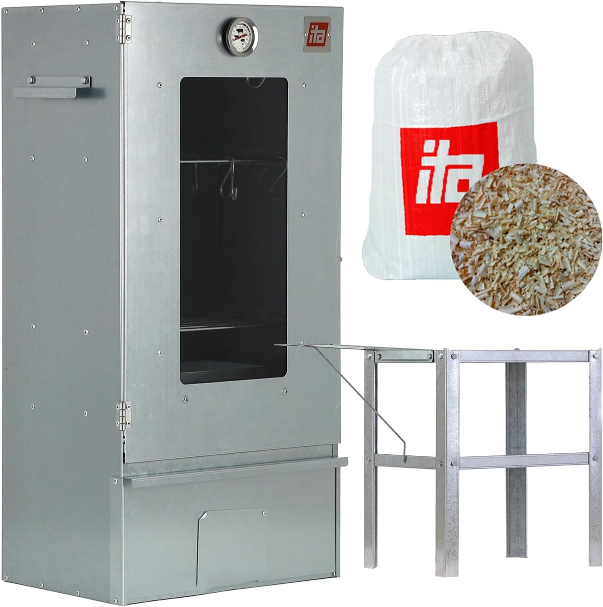 ITA Fumoir, acier inoxydable, 81 × 29 × 40 cm, 1 mm, 81 cm, 29 cm, 28 cm, 3 niveaux
