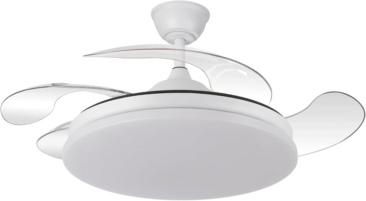 YATEK Ventilateur de plafond, 59 W, télécommande, 107 cm, 6 vitesses, 50 cm, lumière dimmable 59 W, Ø 107 cm, 6980 lm, éclairage LED, réglable