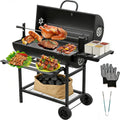 TEENO Barbecue, 70 × 35cm, Grill XXL à Charbon de Bois avec Couvercle, acier inoxydable, fonction gril, portable