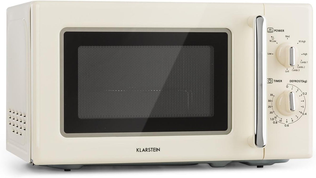 KLARSTEIN Four micro-ondes, 25, 5 cm, 700 W, 25, 6 cm, 1000 W, 5 niveaux, 3 programmes, minuterie, fonction gril, Caroline Micro-ondes