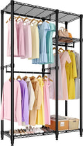 Portant, Dressing Chambre Adulte, 3 Niveaux, GarveeMore, Penderie Dressing 2 Combinaisons 2×3 Niveaux, Noir 110×40×194.2cm