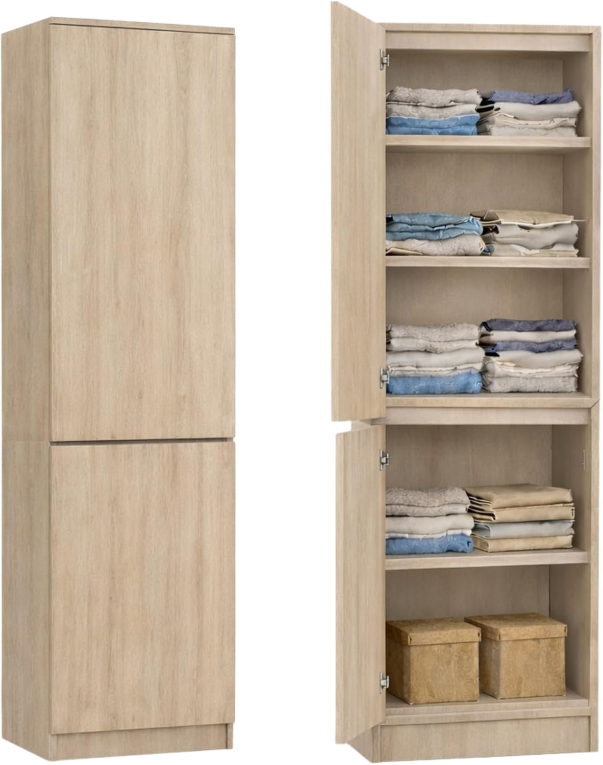 50 cm, 5 étagères, Armoire 2 Portes avec 5, Home Collective